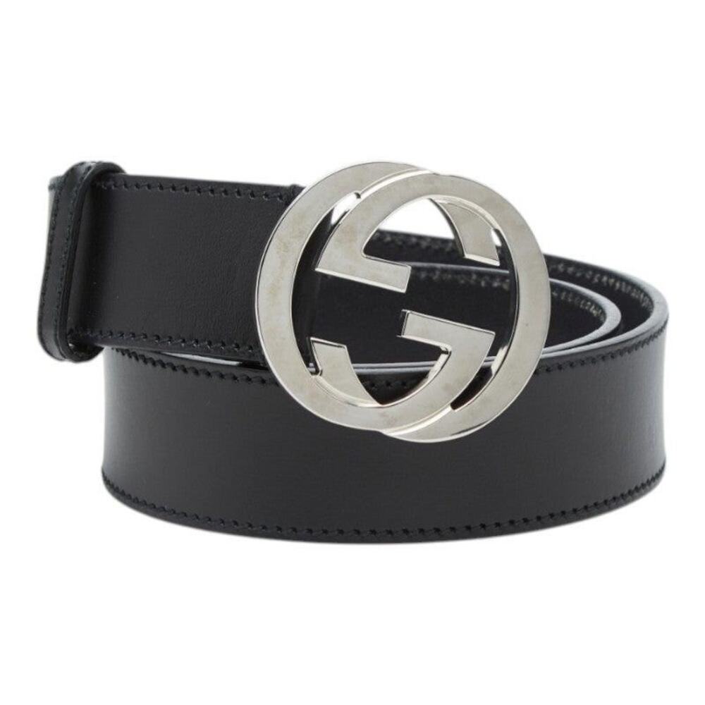 Gucci Interlocking G Leather Belt Black